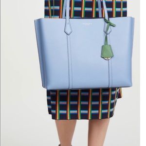 Tory Burch Perry Bluewood large Leather Tote NWT